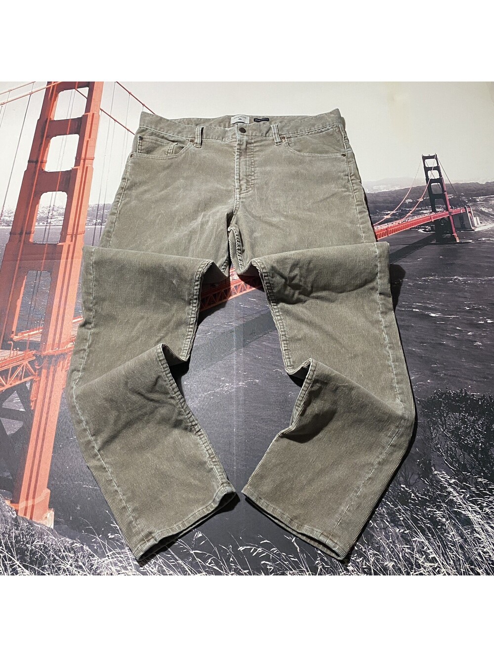 Quiksilver Corduroy Pants Mens Size 34x31 Fits 35x31 Beige Straight Taper Fit